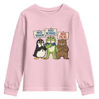 No Wars No Ice No Kings Animal Protest Youth Sweatshirt Frog Penguin Bear Resist Human Rights Activist
