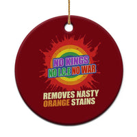 No Wars No Ice No Kings Retro Rainbow Ceramic Ornament Remove Nasty Orange Stains Protest Political Satire