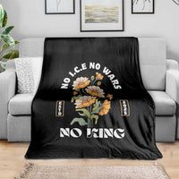 No Wars No ICE No Kings Floral Vintage Throw Blanket Retro Flower Peaceful Protest Statement