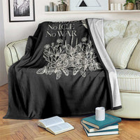 No Wars No Ice No Kings Botanical Dove Throw Blanket Peace Symbol Anti War Human Rights Protest