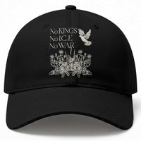 No Wars No Ice No Kings Botanical Dove Baseball Cap Peace Symbol Anti War Human Rights Protest