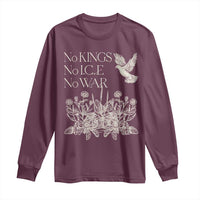 No Wars No Ice No Kings Botanical Dove Long Sleeve Shirt Peace Symbol Anti War Human Rights Protest