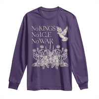 No Wars No Ice No Kings Botanical Dove Long Sleeve Shirt Peace Symbol Anti War Human Rights Protest