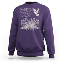 No Wars No Ice No Kings Botanical Dove Sweatshirt Peace Symbol Anti War Human Rights Protest