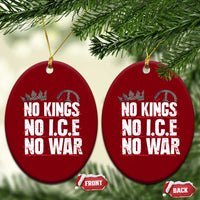 No Kings No Wars No Ice Protest Distressed Ceramic Ornament No Crown Just Peace Anti War Freedom Supporters