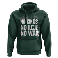 No Kings No Wars No Ice Protest Distressed Hoodie No Crown Just Peace Anti War Freedom Supporters