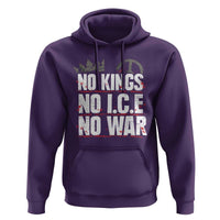 No Kings No Wars No Ice Protest Distressed Hoodie No Crown Just Peace Anti War Freedom Supporters