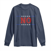 No Protest Patriotic Long Sleeve Shirt Red White Blue Freedom Political Satire
