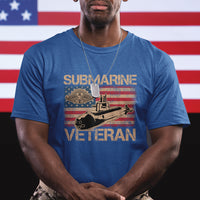 Navy Veteran T Shirt American Flag Submarine - Wonder Print Shop