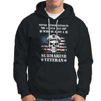 Navy Veteran Hoodie Submariner Skull American Flag - Wonder Print Shop