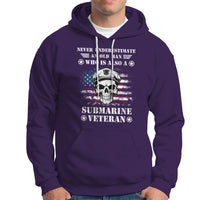 Navy Veteran Hoodie Submariner Skull American Flag - Wonder Print Shop