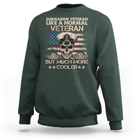 Navy Veteran Sweatshirt Like A Normal Veteran But Much More Cooler American Flag Submariner Skull - Wonder Print Shop