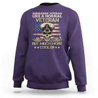 Navy Veteran Sweatshirt Like A Normal Veteran But Much More Cooler American Flag Submariner Skull - Wonder Print Shop