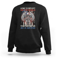 American Patriotic Sweatshirt A Day To Reflect On The Ideals That Define Us As A Nation - Wonder Print Shop