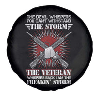 American Veteran Spare Tire Cover The Devil Whispers You Can't Withstand The Veteran Whisperes Back I Am The Storm