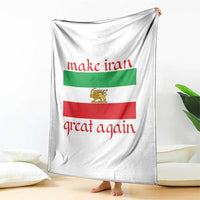 Make Iran Great Again Throw Blanket Vintage Lion and Sun Flag Patriotic Iranian Pride