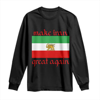 Make Iran Great Again Long Sleeve Shirt Vintage Lion and Sun Flag Patriotic Iranian Pride