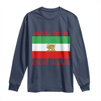 Make Iran Great Again Long Sleeve Shirt Vintage Lion and Sun Flag Patriotic Iranian Pride
