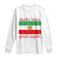 Make Iran Great Again Long Sleeve Shirt Vintage Lion and Sun Flag Patriotic Iranian Pride
