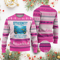 Efficiency Is Fish In Sea Funny Fish Pun Dad Joke Ugly Christmas Sweater Yeah Thats Where They Usually Are Marine Life Ocean Humor
