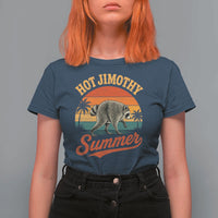 Hot Jimothy Summer Retro Sunset Beach Graphic T Shirt For Women Funny Viral Seattle Raccoon Meme