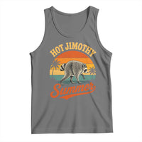 Hot Jimothy Summer Retro Sunset Beach Graphic Tank Top Funny Viral Seattle Raccoon Meme