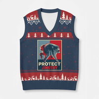 Protect Jimothy Seattle Raccoon Supporter V-Neck Knit Sweater Vest Hope Style Poster Parody Graphic