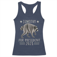 Jimothy For President 2028 Parody Racerback Tank Top Funny Viral Seattle Raccoon Lover