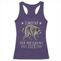 Jimothy For President 2028 Parody Racerback Tank Top Funny Viral Seattle Raccoon Lover
