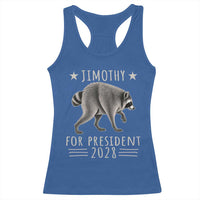Jimothy For President 2028 Parody Racerback Tank Top Funny Viral Seattle Raccoon Lover