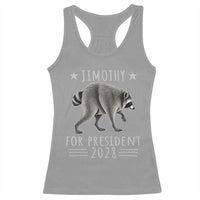Jimothy For President 2028 Parody Racerback Tank Top Funny Viral Seattle Raccoon Lover