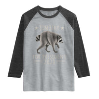 Jimothy For President 2028 Parody Raglan Shirt Funny Viral Seattle Raccoon Lover