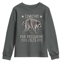 Jimothy For President 2028 Parody Youth Sweatshirt Funny Viral Seattle Raccoon Lover