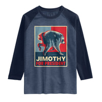 Jimothy For President Parody Raglan Shirt Hope Style Viral Seattle Raccoon Graphic