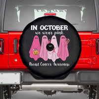 Breast Cancer Boo Sheet Spare Tire Cover In October We Wear Pink Ribbon Support Breast Cancer Warrior