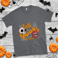 Spooky Halloween T Shirt Talk Spooky To Me Skull Vampire Mouth - Wonder Print Shop