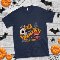 Spooky Halloween T Shirt Talk Spooky To Me Skull Vampire Mouth - Wonder Print Shop
