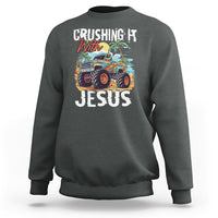 Funny Jesus Sweatshirt Crushing It With Jesus - Wonder Print Shop