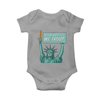In Sandwich Guy We Trust Baby Onesie Funny Liberty with Baguette Parody Graphic Political Satire - Wonder Print Shop