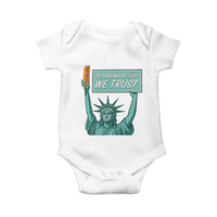 In Sandwich Guy We Trust Baby Onesie Funny Liberty with Baguette Parody Graphic Political Satire - Wonder Print Shop