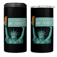 In Sandwich Guy We Trust 4 in 1 Can Cooler Tumbler Funny Liberty with Baguette Parody Graphic Political Satire - Wonder Print Shop