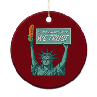 In Sandwich Guy We Trust Ceramic Ornament Funny Liberty with Baguette Parody Graphic Political Satire - Wonder Print Shop