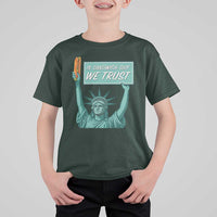 In Sandwich Guy We Trust T Shirt For Kid Funny Liberty with Baguette Parody Graphic Political Satire - Wonder Print Shop