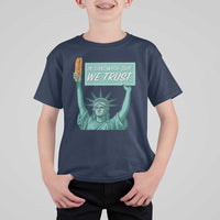 In Sandwich Guy We Trust T Shirt For Kid Funny Liberty with Baguette Parody Graphic Political Satire - Wonder Print Shop