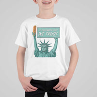 In Sandwich Guy We Trust T Shirt For Kid Funny Liberty with Baguette Parody Graphic Political Satire - Wonder Print Shop