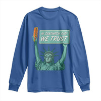 In Sandwich Guy We Trust Long Sleeve Shirt Funny Liberty with Baguette Parody Graphic Political Satire - Wonder Print Shop