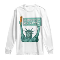 In Sandwich Guy We Trust Long Sleeve Shirt Funny Liberty with Baguette Parody Graphic Political Satire - Wonder Print Shop