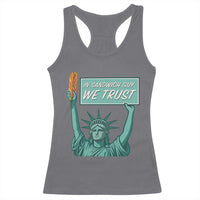 In Sandwich Guy We Trust Racerback Tank Top Funny Liberty with Baguette Parody Graphic Political Satire - Wonder Print Shop