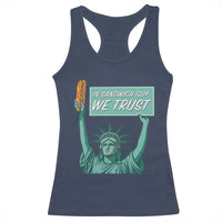 In Sandwich Guy We Trust Racerback Tank Top Funny Liberty with Baguette Parody Graphic Political Satire - Wonder Print Shop
