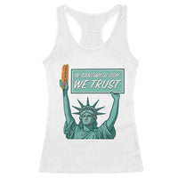 In Sandwich Guy We Trust Racerback Tank Top Funny Liberty with Baguette Parody Graphic Political Satire - Wonder Print Shop